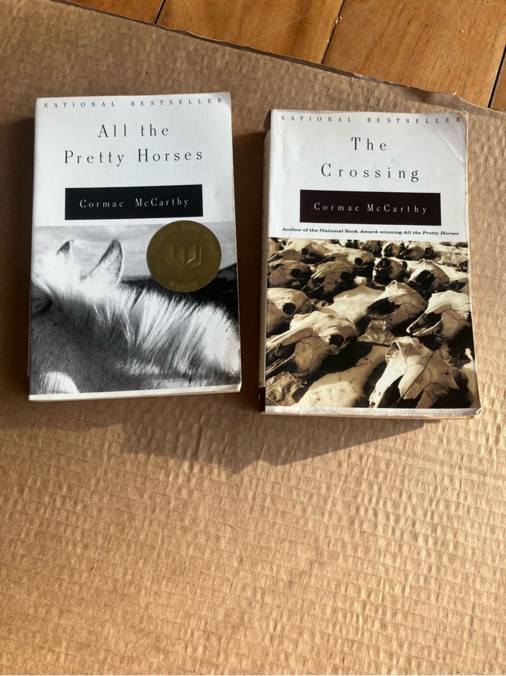 Cormac McCarthy Paperback Book Set — All the Pretty Horses & The Crossing